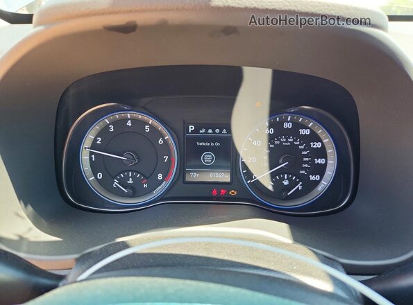 KM8K22AA8LU557933 2020 HYUNDAI KONA Blue Вид щитка приладів