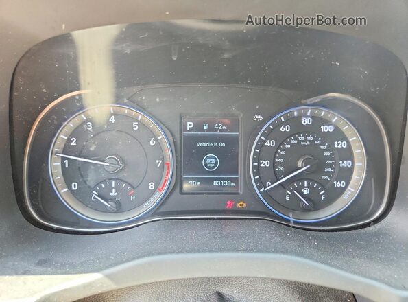 KM8K22AA9LU502455 2020 HYUNDAI KONA Blue Вид щитка приладів