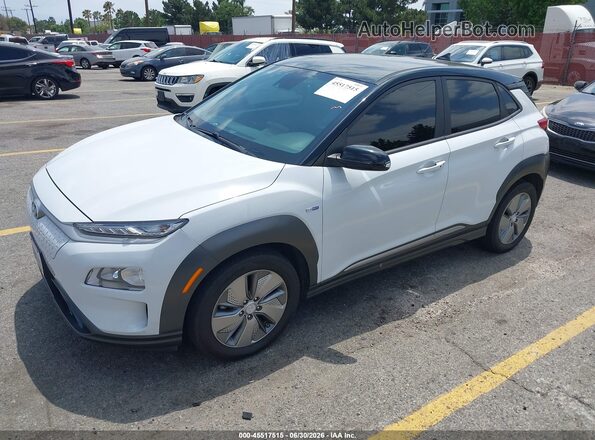 KM8K23AG8LU056860 2020 HYUNDAI KONA ELECTRIC White Առջևի ձախ երեք քառորդ տեսարան