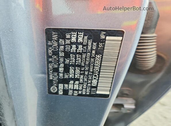 KM8K2CAA5MU686896 2021 HYUNDAI KONA Silver VIN კოდის სტიკერის ხედი