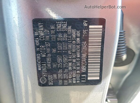 KM8K2CAA9MU708494 2021 HYUNDAI KONA Gray 