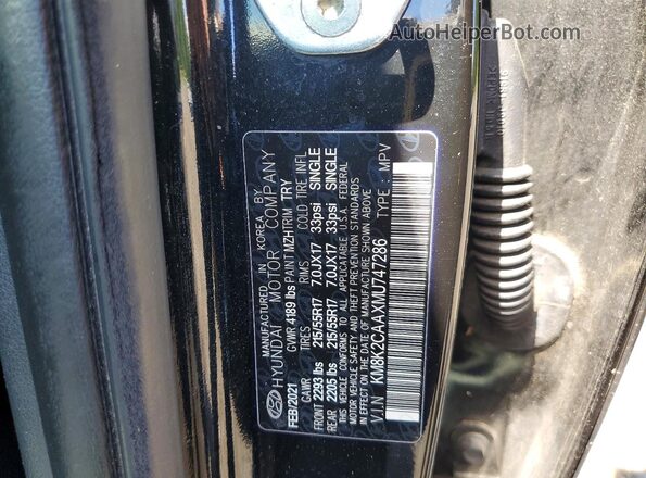 KM8K2CAAXMU747286 2021 HYUNDAI KONA Black 