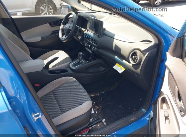 KM8K2CAB5NU780349 2022 HYUNDAI KONA Blue Widok wnętrza z przodu