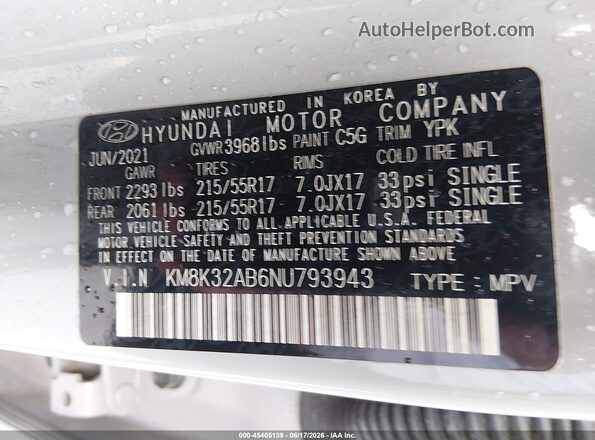 KM8K32AB6NU793943 2022 HYUNDAI KONA Gray Շարժիչի բաժամունքի տեսք