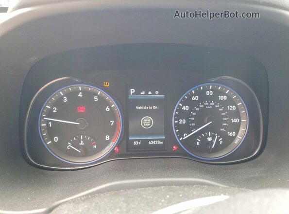 KM8K33A50LU414898 2020 HYUNDAI KONA Gray Вид щитка приладів
