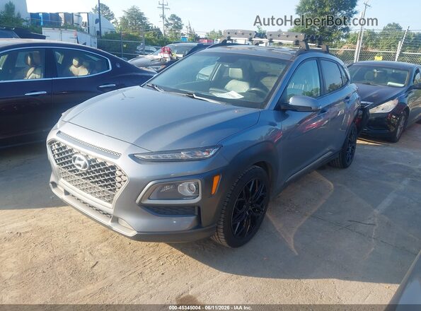 KM8K33A51JU078174 2018 HYUNDAI KONA Gray Առջևի ձախ երեք քառորդ տեսարան