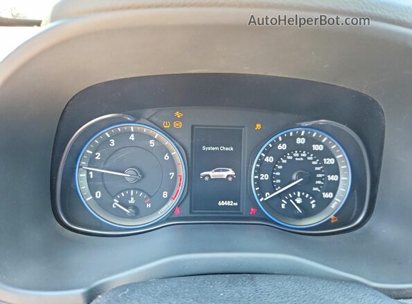 KM8K33A59LU433899 2020 HYUNDAI KONA Charcoal ხელსაწყოთა პანელის ხედი