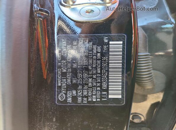 KM8K33AG2PU190136 2023 HYUNDAI KONA Black VIN sticker view