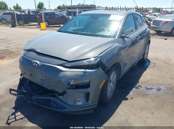 KM8K33AG3LU069450 2020 HYUNDAI KONA ELECTRIC Gray Առջևի ձախ երեք քառորդ տեսարան