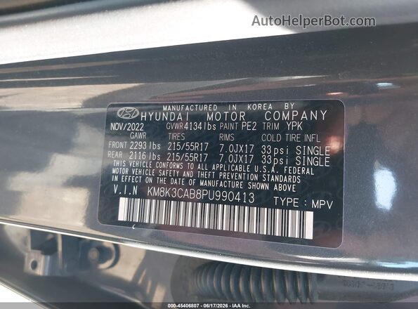 KM8K3CAB8PU990413 2023 HYUNDAI KONA Gray Engine compartment view