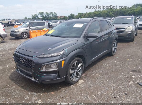 KM8K53A51MU658166 2021 HYUNDAI KONA Gray წინა მარცხენა ხედი სამი მეოთხედიდან