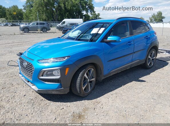 KM8K5CA54MU602206 2021 HYUNDAI KONA Синий Передняя левая четверть