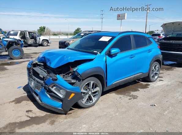 KM8K5CA57MU601292 2021 HYUNDAI KONA Blue Przód lewy