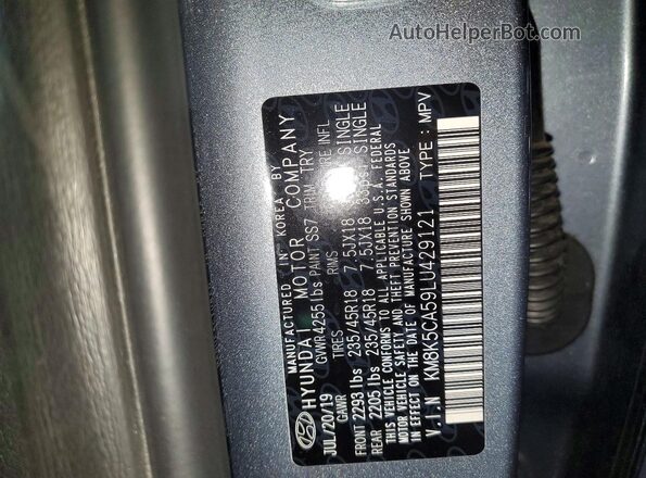 KM8K5CA59LU429121 2020 HYUNDAI KONA Silver 