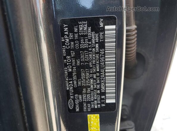 KM8K62AA4LU496746 2020 HYUNDAI KONA Серый 