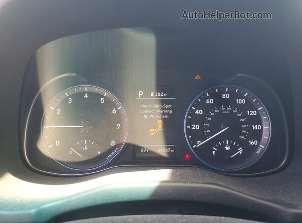 KM8K62AA5LU586374 2020 HYUNDAI KONA Gray ხელსაწყოთა პანელის ხედი