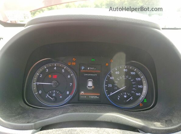 KM8K6CAA7LU526232 2020 HYUNDAI KONA Red Widok zestawu wskaźników