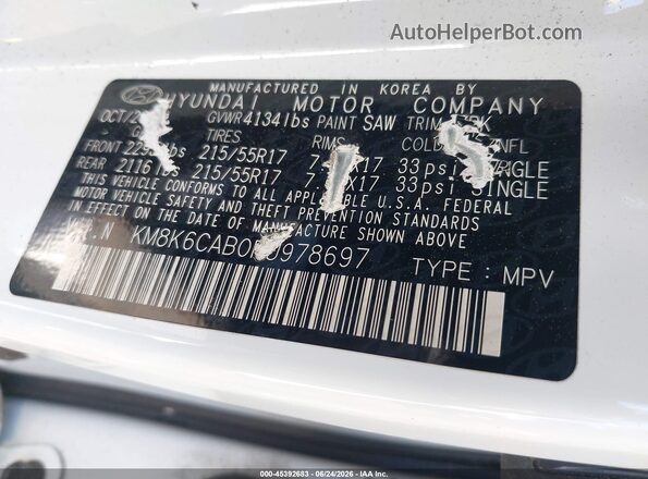KM8K6CAB0PU978697 2023 HYUNDAI KONA Белый Вид подкапотного пространства