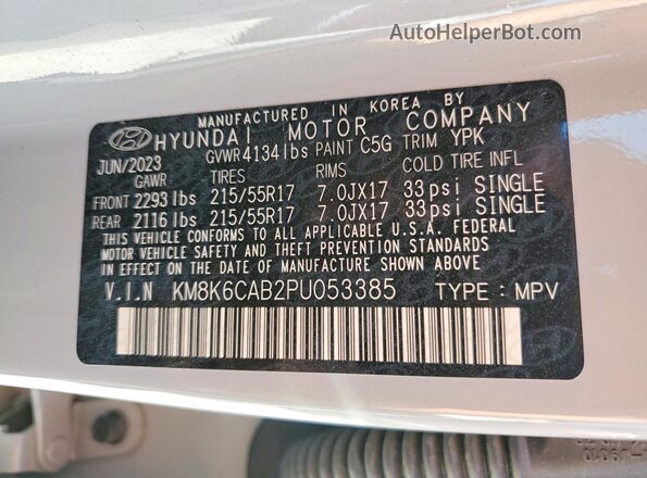 KM8K6CAB2PU053385 2023 HYUNDAI KONA Gray 