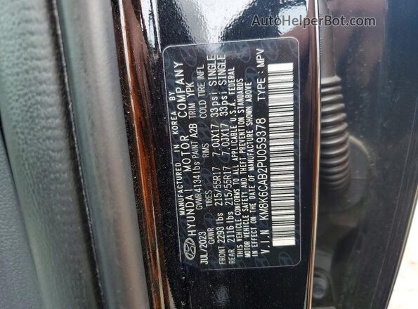 KM8K6CAB2PU059378 2023 HYUNDAI KONA Черный Вид наклейки с VIN-кодом