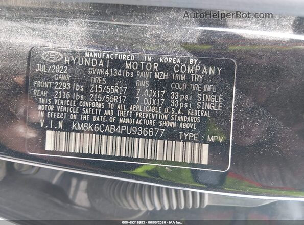 KM8K6CAB4PU936677 2023 HYUNDAI KONA Black Vista del compartimento del motor