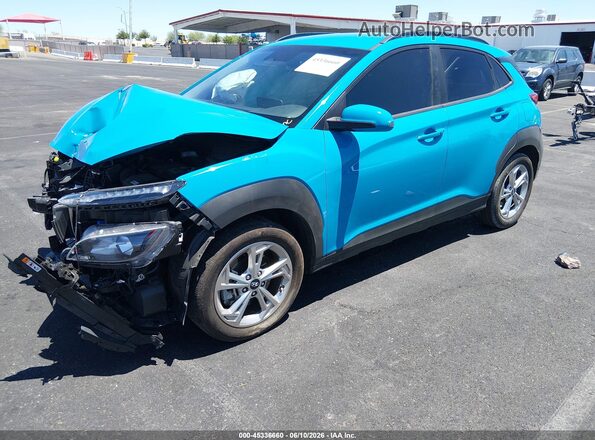 KM8K6CAB7NU902486 2022 HYUNDAI KONA Light Blue Передня ліва чверть
