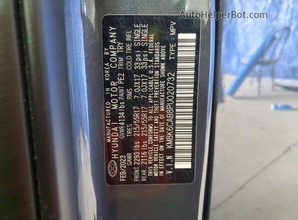 KM8K6CAB8PU020732 2023 HYUNDAI KONA Gray VIN sticker view