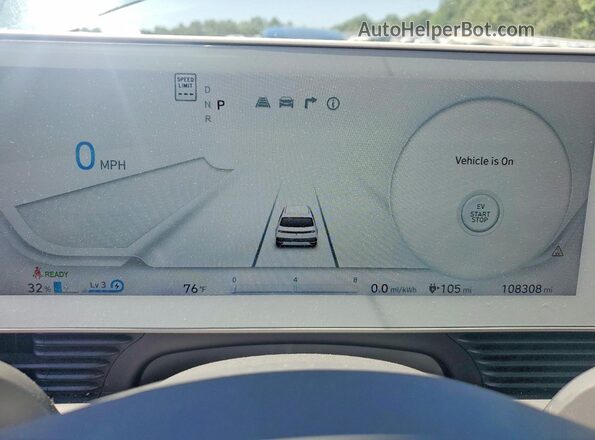 KM8KM4AE1NU080239 2022 HYUNDAI IONIQ Turquoise Vista del cuadro de instrumentos