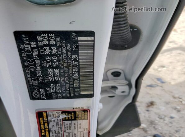 KM8KMDAF4NU061029 2022 HYUNDAI IONIQ White Widok naklejki z numerem VIN