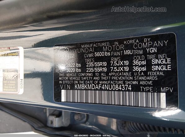 KM8KMDAF4NU084374 2022 HYUNDAI IONIQ 5 Blue Engine compartment view