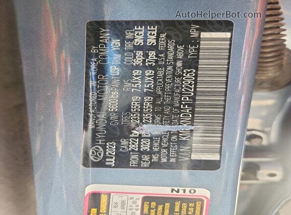 KM8KNDAF1PU229063 2023 HYUNDAI IONIQ Blue Vista interior de 360 grados