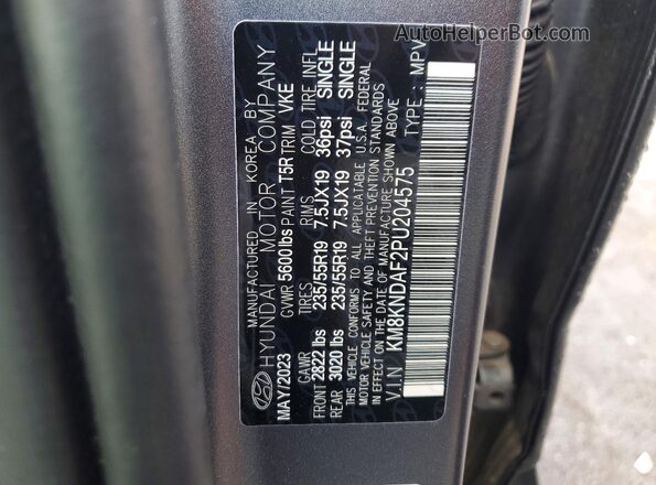 KM8KNDAF2PU204575 2023 HYUNDAI IONIQ Gray Панорамний вид салону 360°
