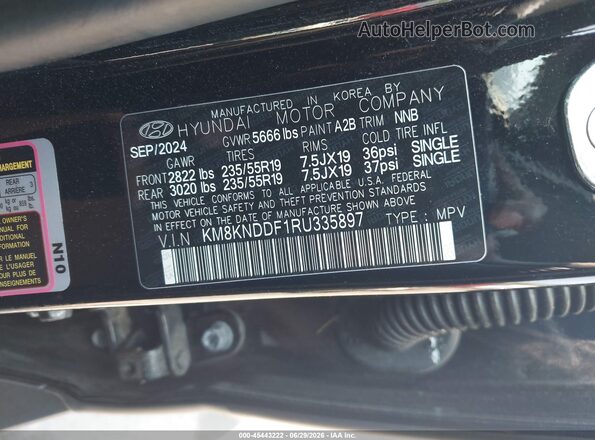 KM8KNDDF1RU335897 2024 HYUNDAI IONIQ 5 Black Շարժիչի բաժամունքի տեսք