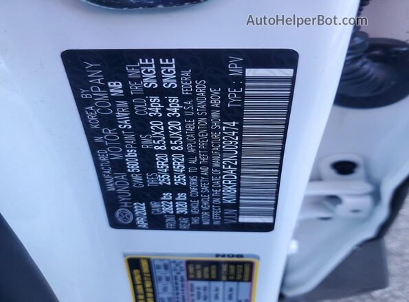 KM8KRDAF2NU092474 2022 HYUNDAI IONIQ White 