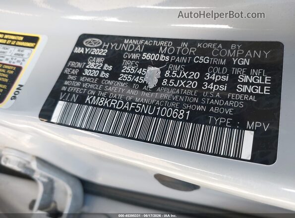 KM8KRDAF5NU100681 2022 HYUNDAI IONIQ 5 Gray Widok komory silnika