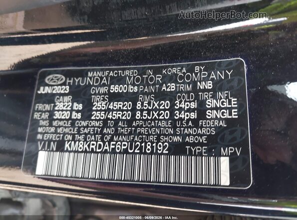 KM8KRDAF6PU218192 2023 HYUNDAI IONIQ 5 Black Շարժիչի բաժամունքի տեսք