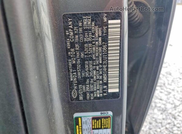 KM8R14HE3LU110867 2020 HYUNDAI PALISADE Gray Widok komory silnika
