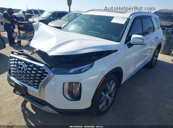KM8R4DHE2LU112892 2020 HYUNDAI PALISADE White Vista tres cuartos delantera izquierda
