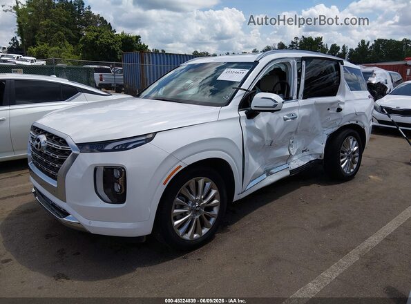 KM8R54HE3LU076787 2020 HYUNDAI PALISADE White წინა მარცხენა ხედი სამი მეოთხედიდან