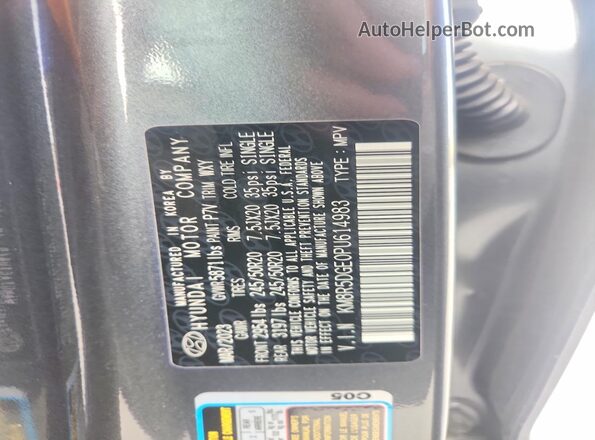 KM8R5DGE0PU614983 2023 HYUNDAI PALISADE Gray Вид підкапотного простору