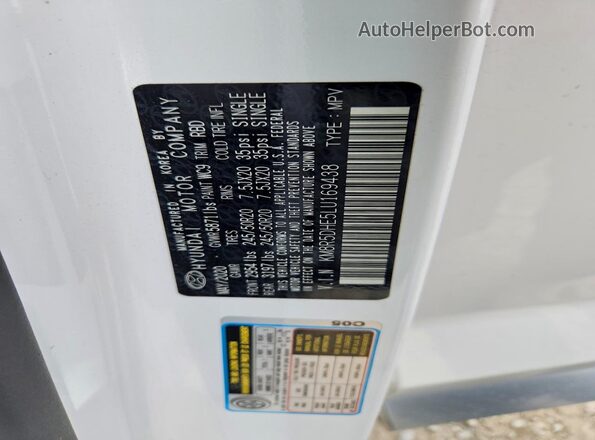 KM8R5DHE5LU169438 2020 HYUNDAI PALISADE White VIN sticker view