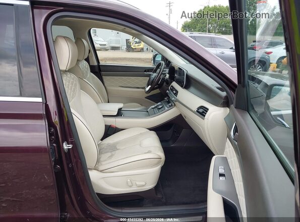 KM8R5DHE7LU061399 2020 HYUNDAI PALISADE Maroon Вид салону спереду