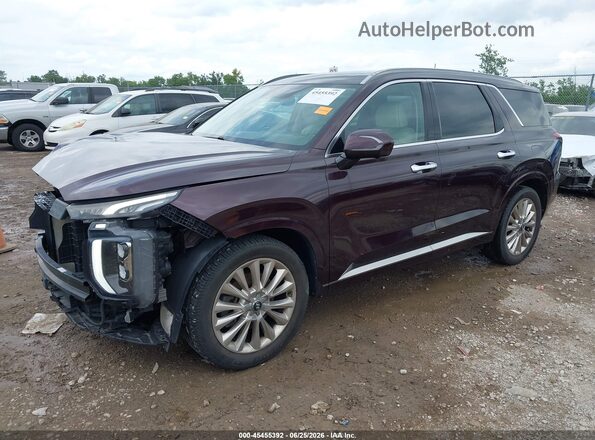 KM8R5DHE7LU061399 2020 HYUNDAI PALISADE Maroon Передня ліва чверть