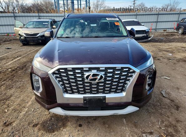 KM8R5DHEXMU208140 2021 HYUNDAI PALISADE Burgundy Front view