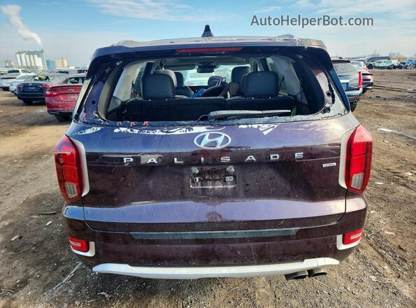 KM8R5DHEXMU208140 2021 HYUNDAI PALISADE Burgundy Rear view