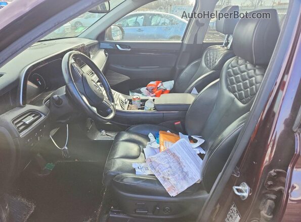 KM8R5DHEXMU208140 2021 HYUNDAI PALISADE Burgundy Front interior view