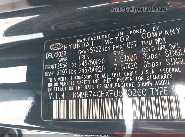 KM8R74GEXPU570260 2023 HYUNDAI PALISADE Black Engine compartment view