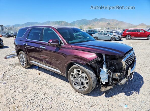 KM8R74HE8NU355391 2022 HYUNDAI PALISADE Burgundy Delantero derecho