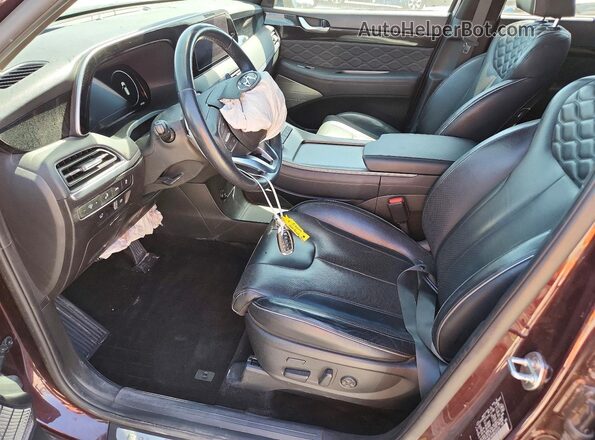 KM8R74HE8NU355391 2022 HYUNDAI PALISADE Burgundy Vista interior delantera