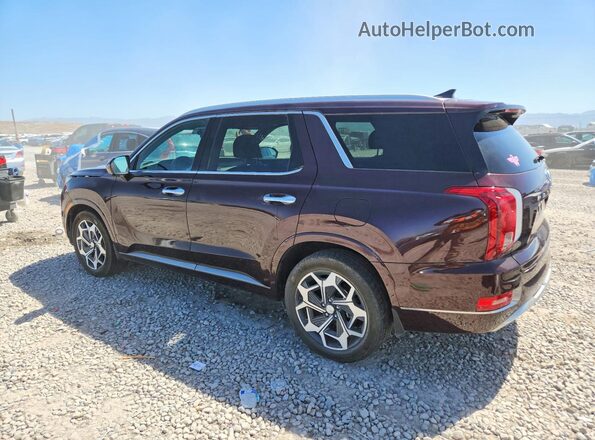 KM8R74HE8NU355391 2022 HYUNDAI PALISADE Burgundy Trasero izquierdo